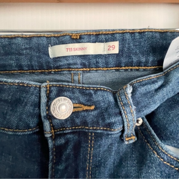 Levi’s 711skinny jeans size 29 inseam 28” regular skinny jeans blue - Picture 6 of 7